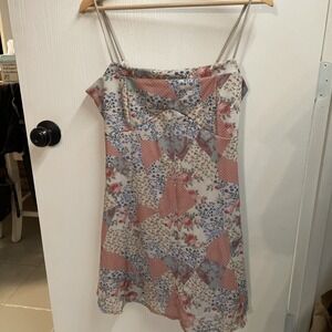 Urban Outfitters Granny Square Quilt Cottagecore Dress Whimsical Garden W XL